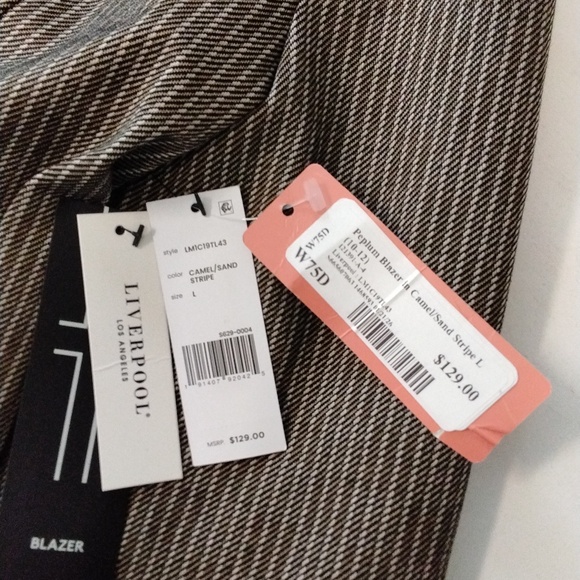 Peplum Blazer Camel / Sand Stripe - Picture 8 of 9